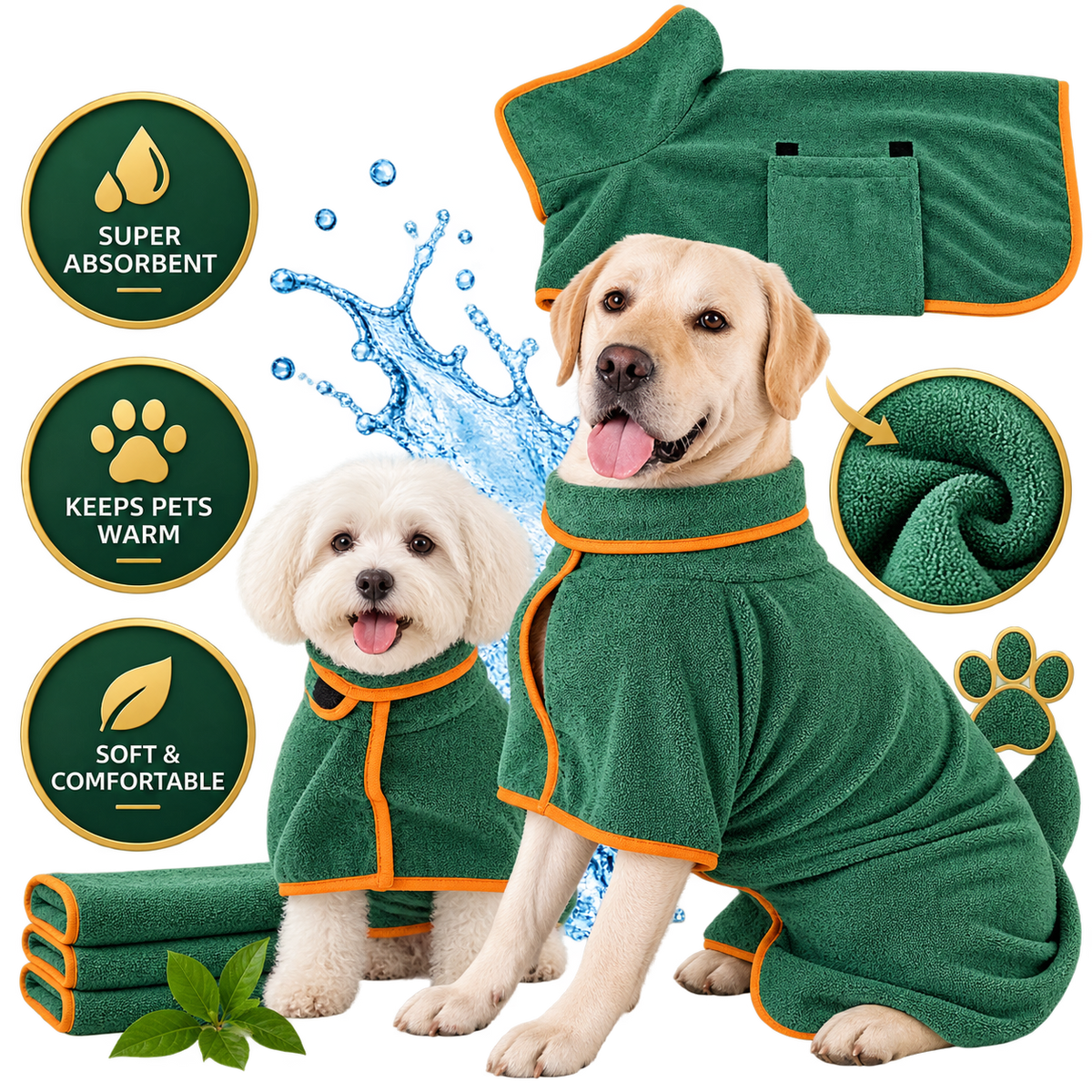 PawSal Woof Wrap - Pet Bathrobe